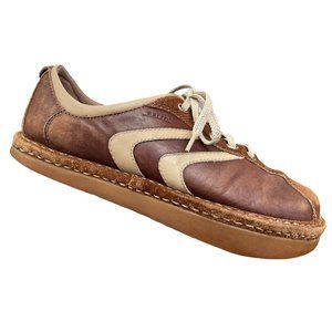 Kalso Earth Dreamer Brown Beige Leather Lace Up Comfort Sneaker Shoes Womens 8